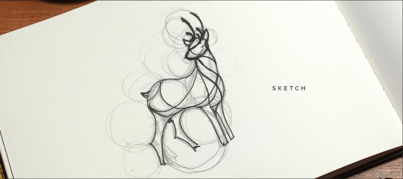 优雅结构动物LOGO遇到圆形几何形式