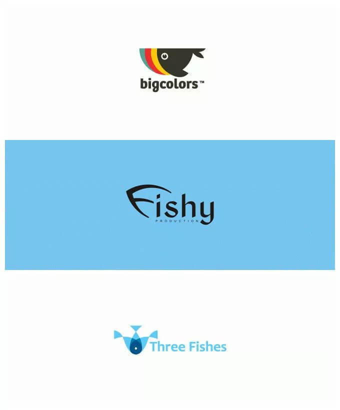 以鱼为元素的logo设计，新年必备