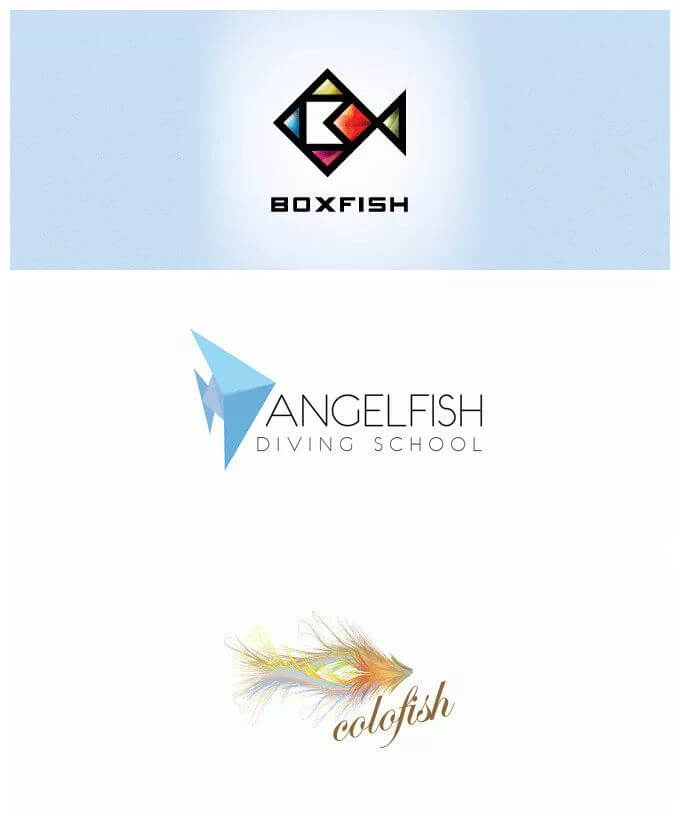 以鱼为元素的logo设计，新年必备