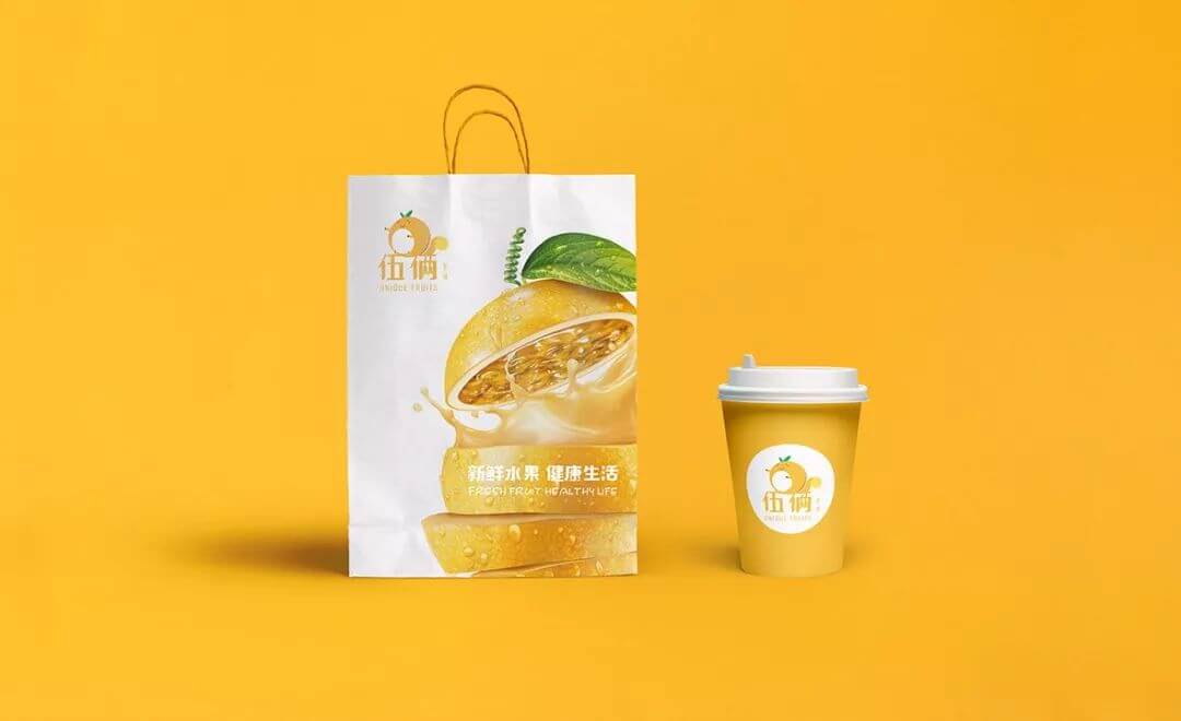 【LOGO设计案例】精品水果店-伍俩果铺