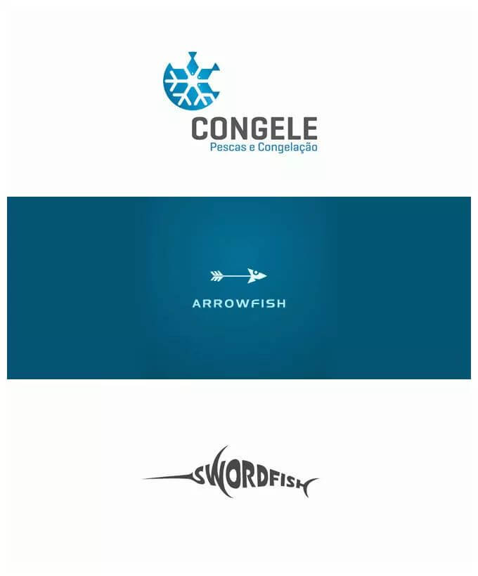 以鱼为元素的logo设计，新年必备