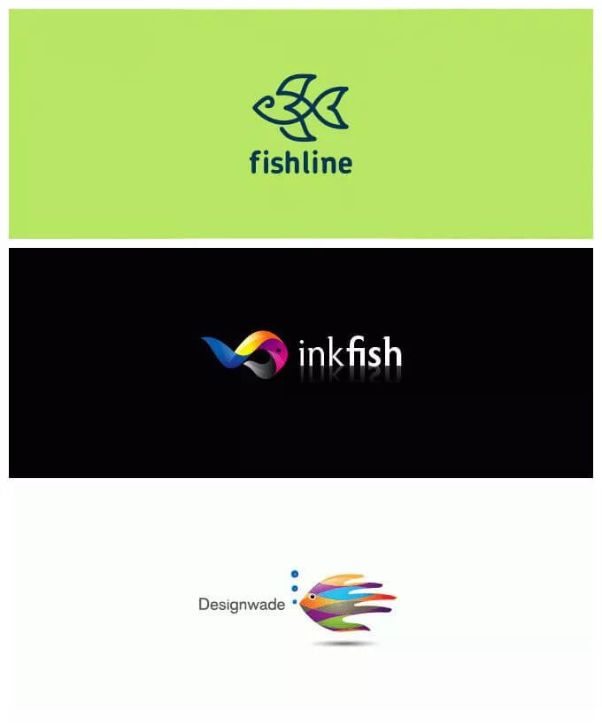 以鱼为元素的logo设计，新年必备