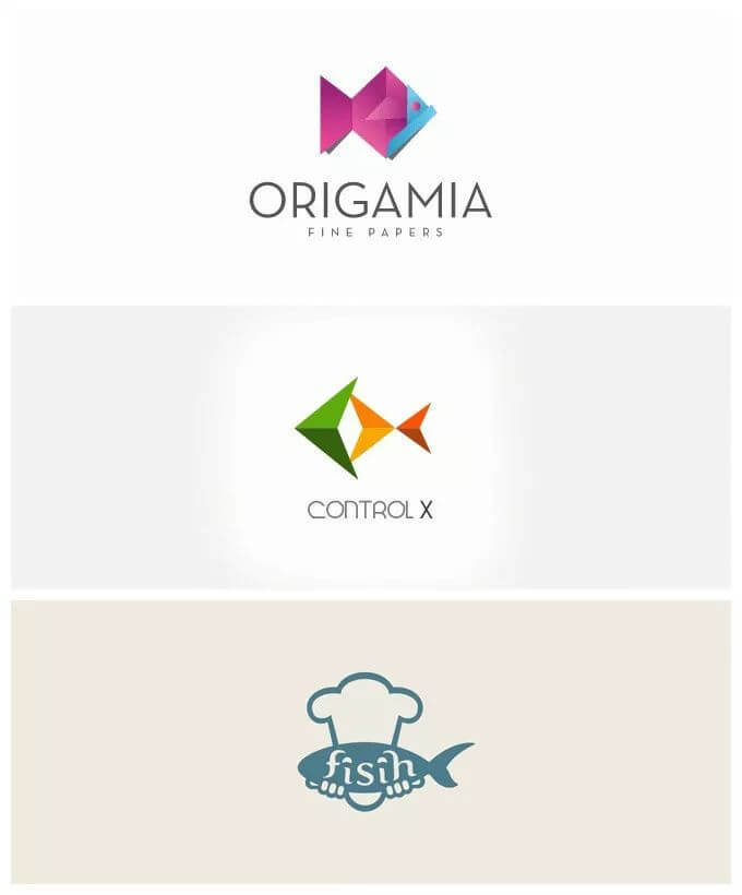 以鱼为元素的logo设计，新年必备