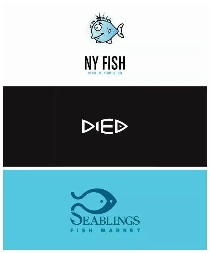 以鱼为元素的logo设计，新年必备