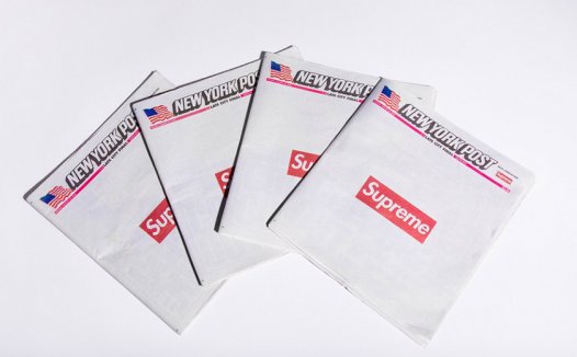 头版印刷Supreme LOGO的《纽约邮报》大卖到脱销！